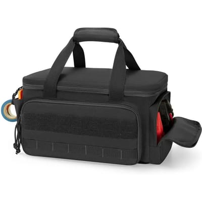 Sac à outils robuste de 14 pouces, étui de rangement, organisateur d'outils portable en PU EVA avec pochette zippée pour accessoires d'outils électriques black