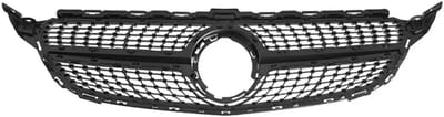 Stratos DiamantGrille - Voorbumper Grille - AMG Diamant Stijl - Gloss Zwart - Voor Mercedes C-Klasse W205 (2018+) - Auto Accessoires
