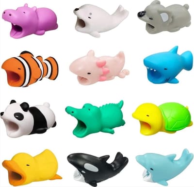 *** Bescherm je kabels met de ultieme kabelbeschermer en kabelbijter - Ontdek de schattige leuke dieren kabelbeschermers in een handige set van random 4 stuks - van Heble® ***