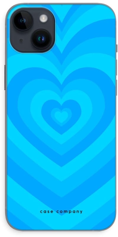 Case Company® - Hoesje geschikt voor iPhone 14 Plus hoesje - Hart Blauw - Soft Cover Telefoonhoesje - Bescherming aan alle Kanten en Schermrand