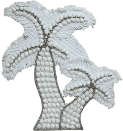 Schelpen palmboom wanddecoratie - wit - handgemaakt - bohemian - Indonesië