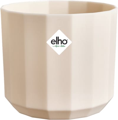 Elho Facet Rond 23cm - Bloempot voor Binnen - 100% Gerecycled Plastic - Ø 22.7 x H 20.4 cm - Amandelroze