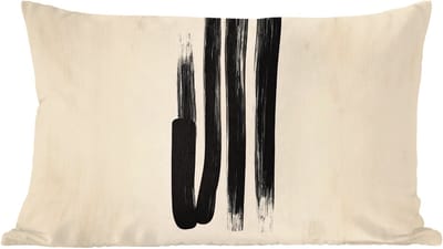 Sierkussens - Kussentjes Woonkamer - 60x40 cm - Penseelstreken - Verticaal - Zwart