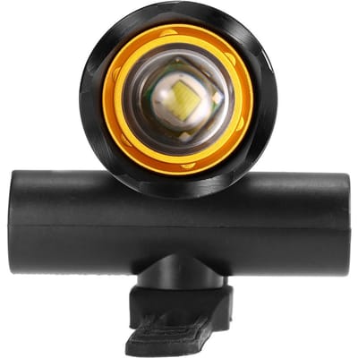 Zoombare LED Oplaadbare Fietskoplamp Fiets USB Lamp+Draaibare Bevestiging gray