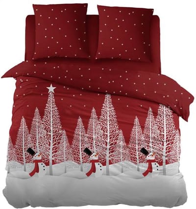 Snoozing Delice - Flanel - Dekbedovertrek - Eenpersoons - 140x200/220 cm - Rood