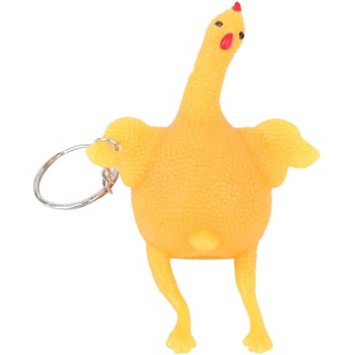 Innovatieve Kip Vorm Stressverlichting Speelgoed Sleutelhanger Knijpspeelgoed Kinderen Verjaardagscadeau yellow