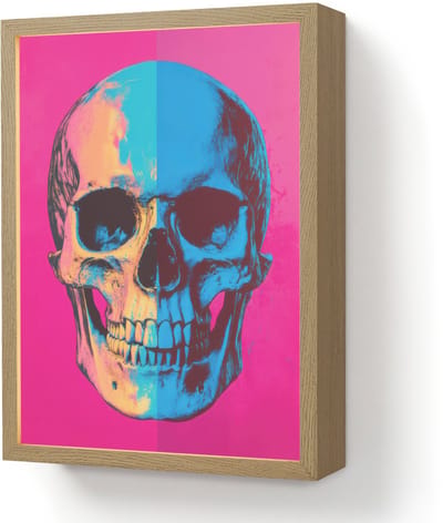 Wandlamp 30x40 cm - Oplaadbaar - Neon - Blauw - Pop-art - Schedel - Wandlampen binnen woonkamer - Slaapkamer lamp - Decoratieve nachtlamp - Vloerlamp draadloos