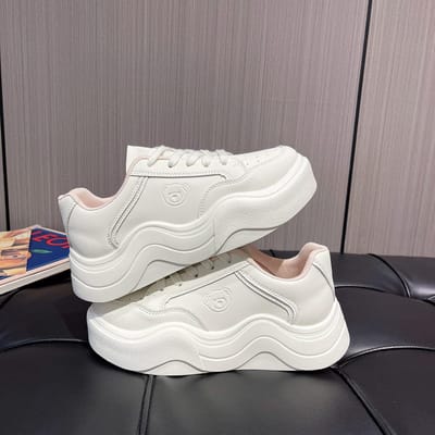 Dames Lente Nieuwe Dikke Zool Verhoogde Student All-match Witte Schoenen 40 white