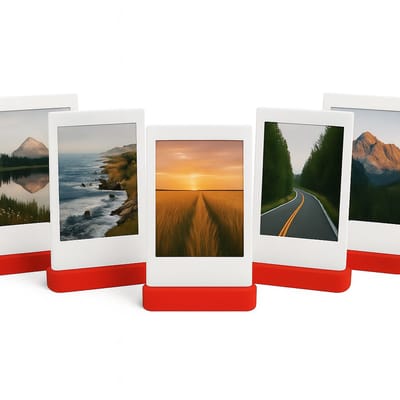 Polaroid Fotohouder Rood – Set van 5 Universele Instax Mini / Square / Wide & Polaroid Foto’s – Fotostandaard – Rood
