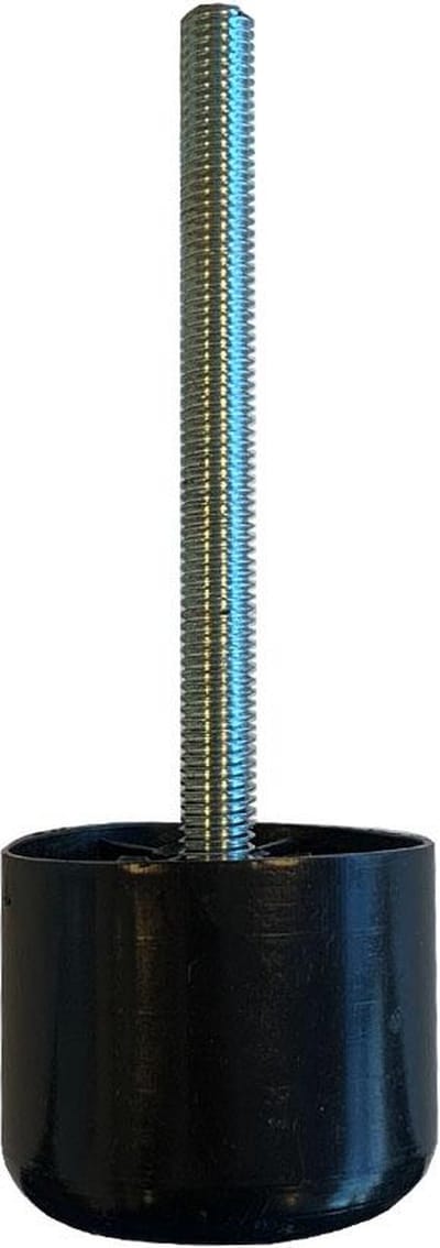 Meubelpoot zwart rond Ø 5 cm en hoogte 4,5 cm van kunststof (M10) - Set van 4 stuks