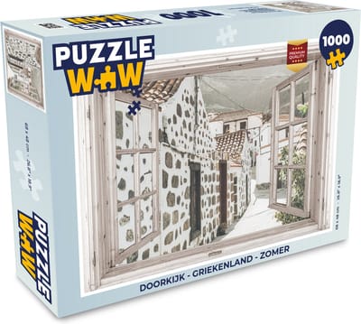 Puzzel Doorkijk - Griekenland - Zomer - Legpuzzel - Puzzel 1000 stukjes volwassenen