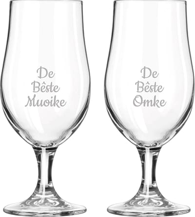 Gegraveerde bierglas op voet 49cl De Bêste Muoike-De Bêste Omke
