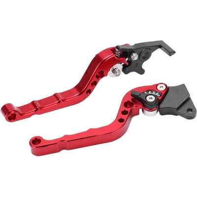 2 STUKS Motorfiets Rem Koppelingshendel Stuur Reminrichting Verstelbaar Aluminiumlegering Rood red