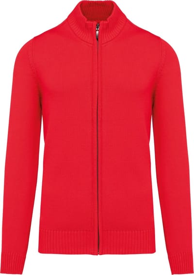Kariban Heren cardigan met rits K971 - Red - S