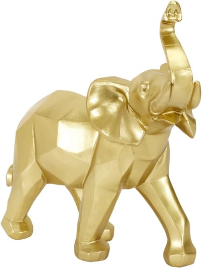 Home Deco factory Beeldje Olifant origami stijl - 30 cm - polyresin - goud - decoratie dieren beeld