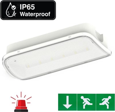 Compact LED Bulkhead Noodverlichting 1w | 150 Lumen | IP65 | Met pijlaanduiding | 231x116mm