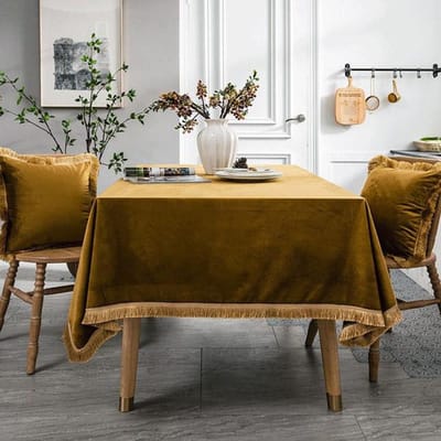 Effen kwastjes Nederlands fluwelen tafelkleed groene eettafel salontafelhoes luxe bruiloft feest rechthoekig vierkant rond stof zacht 130x180cm-Rectangle