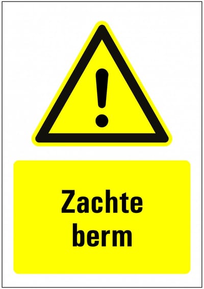 Zachte berm sticker met tekst 148 x 210 mm