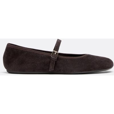 Stradivarius Mary Jane-ballerina's van leer  BRUIN 35