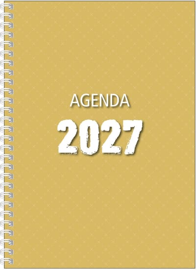 MGPcards - Agenda A4 2027 - Ringband - Spiraal - Flexibele kaft - Weekoverzicht - Oker - 21 x 29.5 cm
