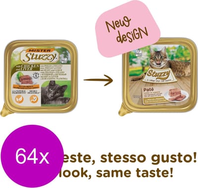 Mister Stuzzy Cat Paté 100 g - Kattenvoer - 64 x Kip&Lever