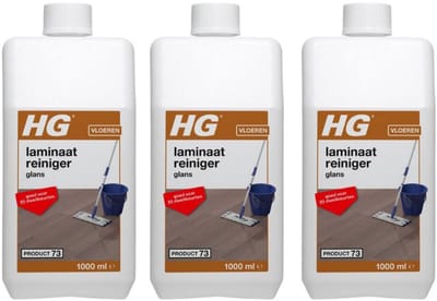 HG laminaatreiniger glans 3 stuks + Gratis KD Spons