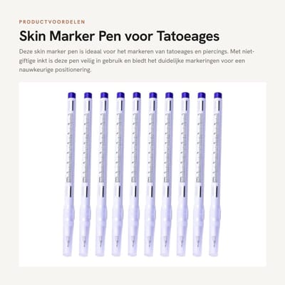 Dailygoods- Skin Marker - 10 Stuks - Niet-giftige Inkt - Hygiënisch - Waterdicht - Voor Tatoeages/Piercings - Fijne Punten voor Nauwkeurige Lijnen - Tatoeagemarker