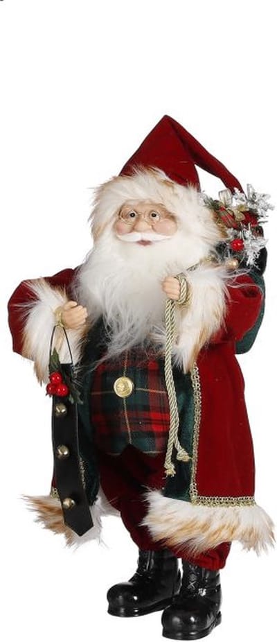 House of Seasons Kerstman - Rood - 23 x 17 x 47 cm