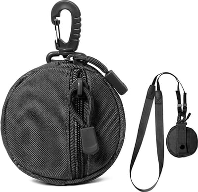 1 Draagbare sleutelhangertas - met schouderband - voor autosleutels en kleine accessoires - zwart