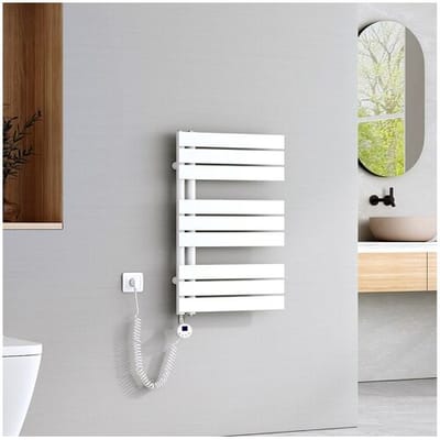 EMKE Elektrische Handdoekradiator - Glanzend Wit - 76x50 cm - 400W - Badkamer Radiator