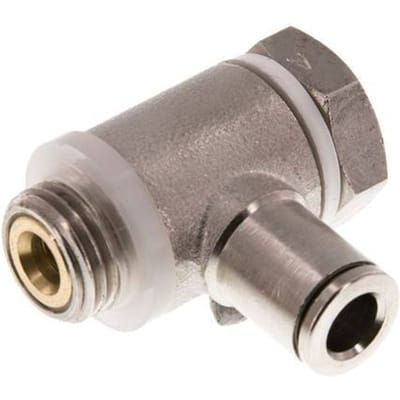 L-stuk Regelventiel 6 mm - G1/4'' Regeling-in Messing Sleufschroef Banjo