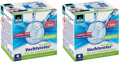 Bison - Vochtvreter Ambiance Neutral Navul Tabs - 2 x 2 x 100 gr - Voordeelverpakking