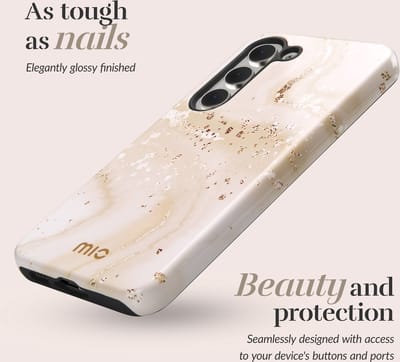 MIO MagSafe Samsung Galaxy A14 Hoesje | Hard Shell Back Cover | Geschikt voor MagSafe | Gold Marble