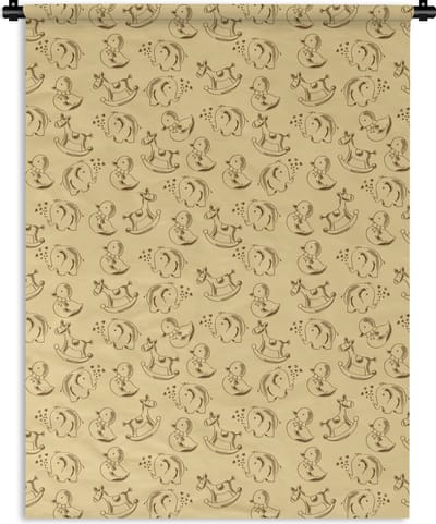Wandkleed - Wanddoek - Speelgoed - Dieren - Hobbelpaard - Patroon - 150x200 cm - Wandtapijt
