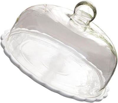 Alipis Elegante Taartschaal Met Deksel Beschermende Koepel En Gezond Voor Desserts En Snacks Wit