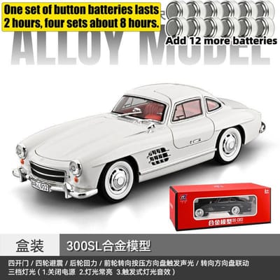 1:18 Mercedes Benz 300SL Gullwing Luxe Klassieke Coupé Legeringsmodel Metalen Diecast Auto Woondecoratie & Computer Bureau Ornament
