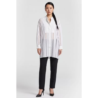 ARKET Haga Broderie Shirt White Maat: 34 | Longsleeves Outlet | Dames | Wit