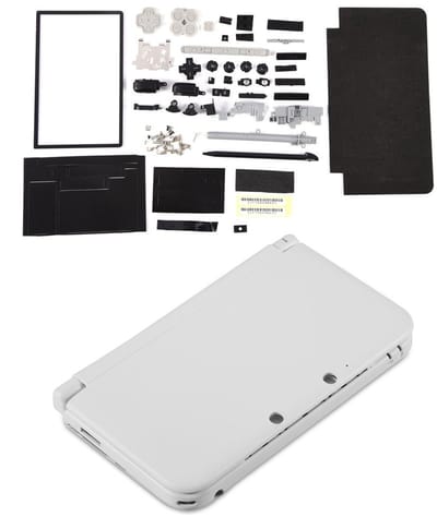 Dailygoods - Vervangingscase - Stevige case - Professioneel en compact - Wit - Compleet met knoppen - Geschikt voor 3DS XL - Perfecte bescherming