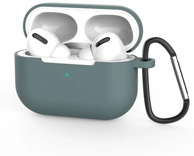 Groen AirPods Pro hoesje met karabijnhaak - Hoesje geschikt voor AirPods pro - Siliconen Beschermhoesje - Airpodshoesje - Geschikt voor Apple AirPods pro - Groen - CHPN
