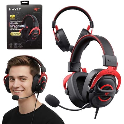 Gaming Headset 3.5mm HAVIT H2002E Pro, 2m, Zwart