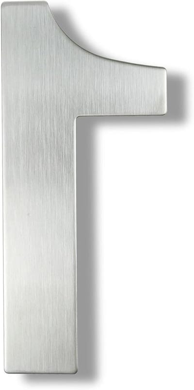 Huisnummer Zilver - Adresbord Nummer - Huis Herkenning - Roestvrij Staal - 25 cm - Zilver