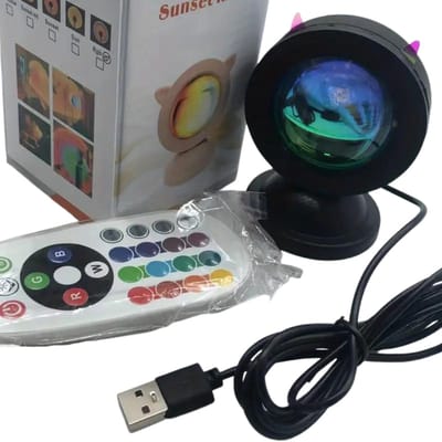 Bovista Sunset Lamp - Projection Lamp - Projector - Zonsondergang - Zon Lamp - Golden Hour lamp - Tiktok - Afstandsbediening - 16 Kleuren