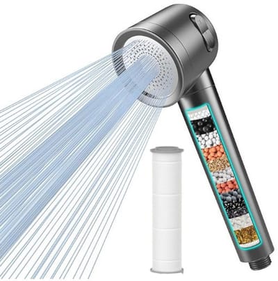 VHV - Douchekop - Handdouche - Filter douchekop - Hogedruk douchekop - Waterbesparende douchekop - Douchekop met slang - Meerdere straalsoorten - Comfortabel vasthouden - Voor badkamer - Voor douchen - Voor gezinsgebruik