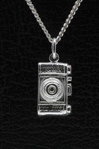 Zilveren Fototoestel ketting hanger - groot