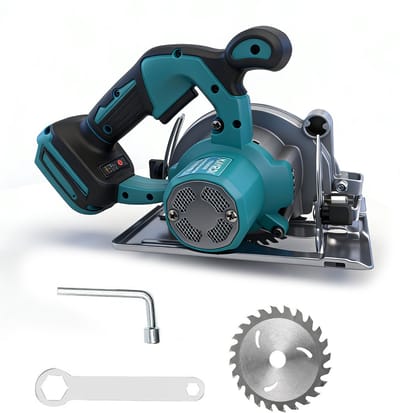 5-inch cirkelzaag – 6200 tpm, koperen motor, verstelbare hoek 0-90°, éénhandige afschuining – zonder handgreep