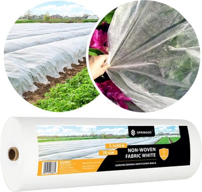 Springos Vliesdoek - Vliesdoek Plantenbescherming - 70 G/M2 - 50 x 1.1 M