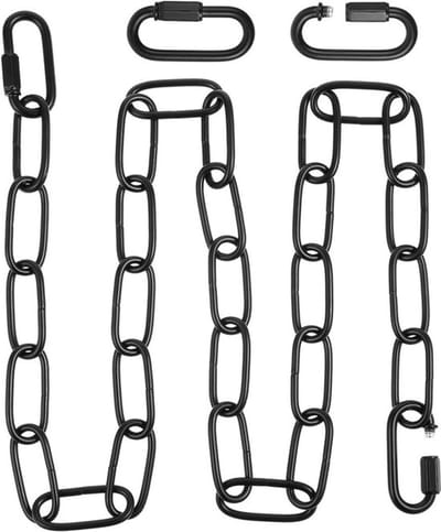 Stalen ketting 09 meter met 2 sloten - Zwarte schakelketting voor hanglampen, kroonluchters, en meer