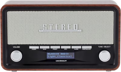 Tafelradio DAB+ - Digitale radio - Muziek luisteren - Bluetooth streaming - 113 mm speaker - Bruin