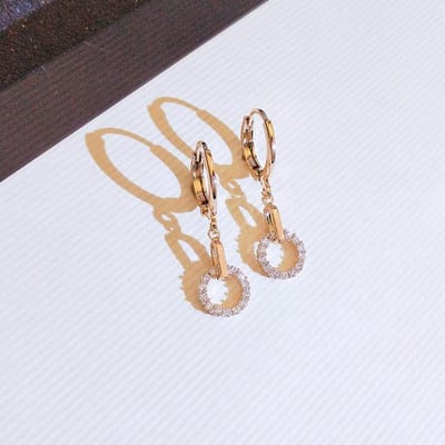 Vintage 14k gouden kleur als Diamond Earring voor vrouwen Aros Mujer Oreja Orecchini Gemstone Join Party Engagement Diamond Earringss