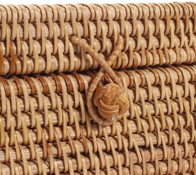 Dailygoods- Tissuehouder Vierkant - Handgeweven Rotan - Scharnierend Bovendeksel - Decoratieve Tissuehouder - Natuurlijke Kleur - 14,5 cm x 14,5 cm x 12,7 cm - Tissuedoos